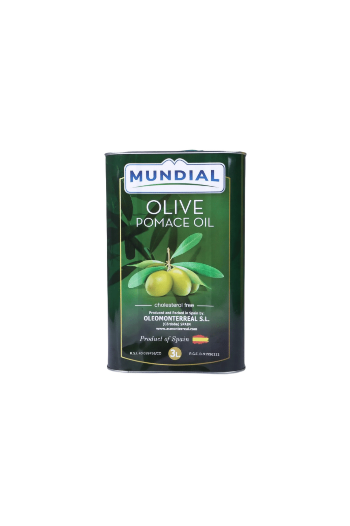 mundial olive oil pomace 3l tin