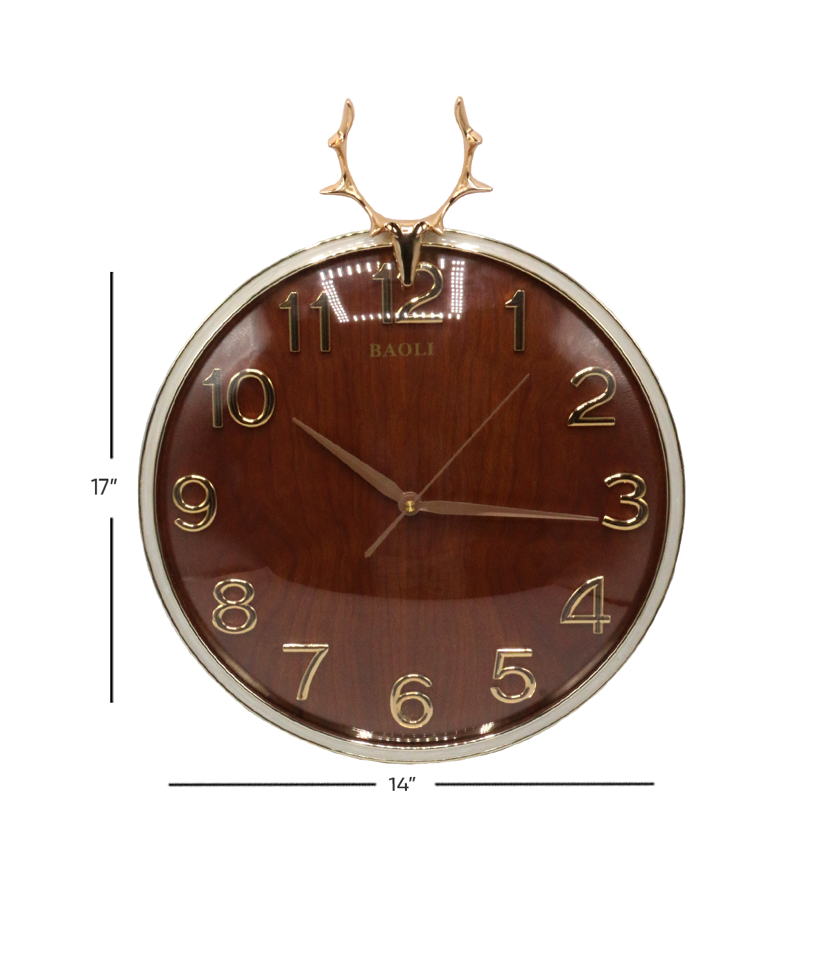 deer wall clock 17''x14'' china 7949bl