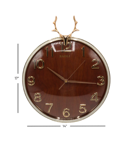 deer wall clock 17''x14'' china 7949bl