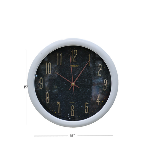 wall clock white 15'' china 86921-b