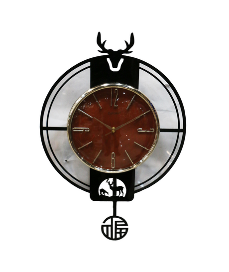 black acrylic wall clock with pendulum 23''x16'' china d477