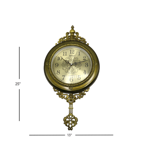 wall clock with pendulum 25''x13'' china 23153