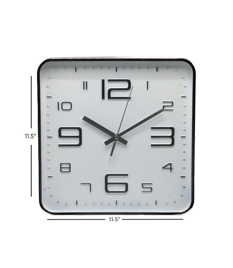 square wall clock silver 11.5'' china 8012-3