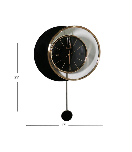 wall clock moon & pendulum 25"x17" china 23289