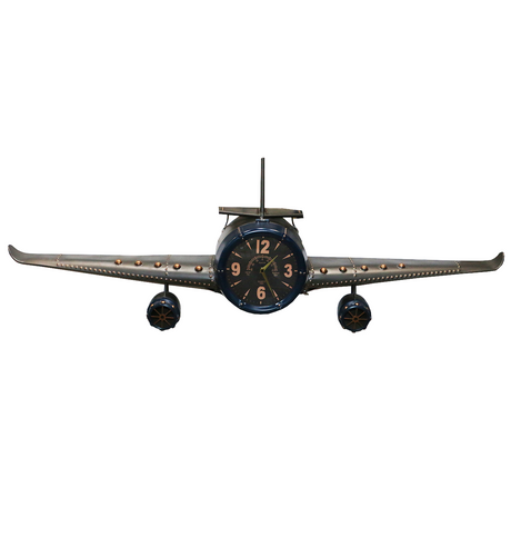 antique plane metal clock 17''x55'' china 129-7