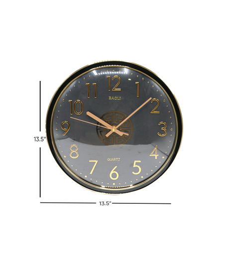 wall clock black 13.5'' china d786