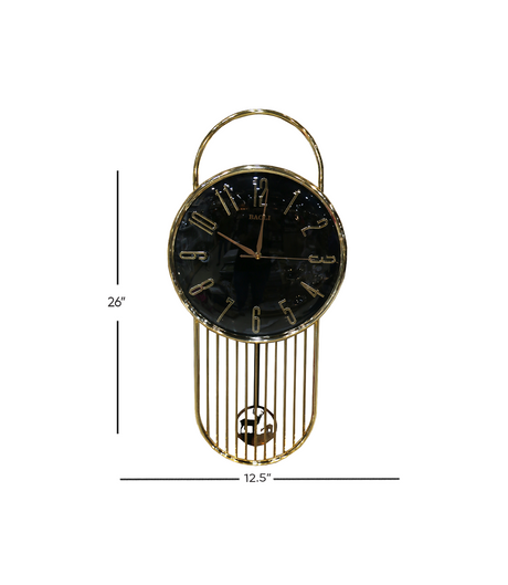 fancy wall clock black 26''x12.5'' china 23372n