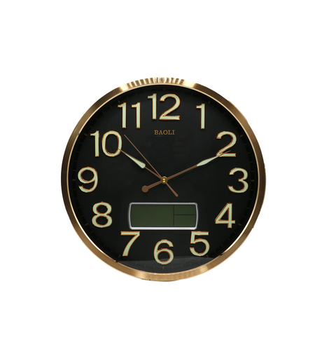 wall clock led black 14.5'' china d844