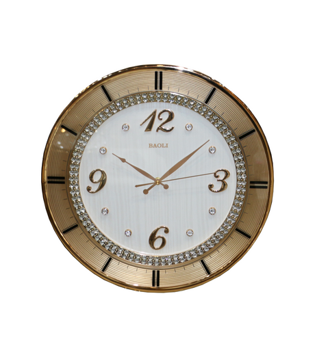 wall clock gold white china