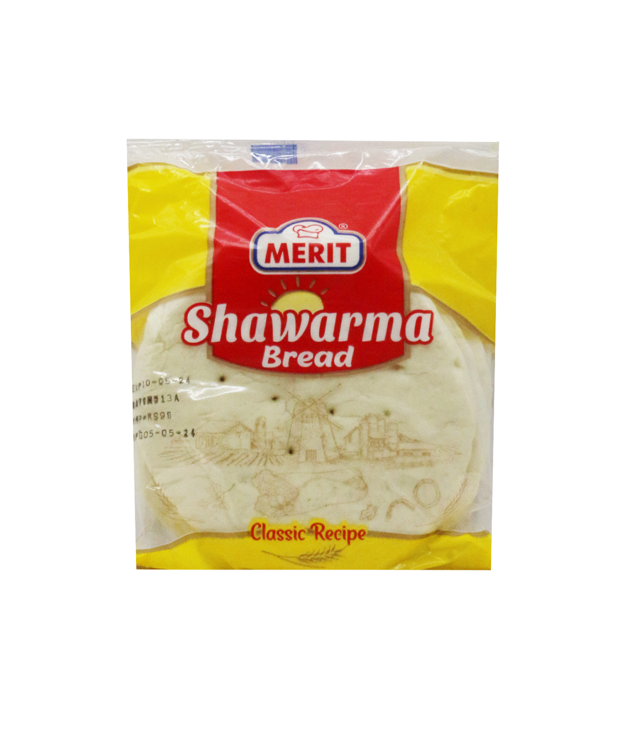 merit shawarma bread 4pc 270g large