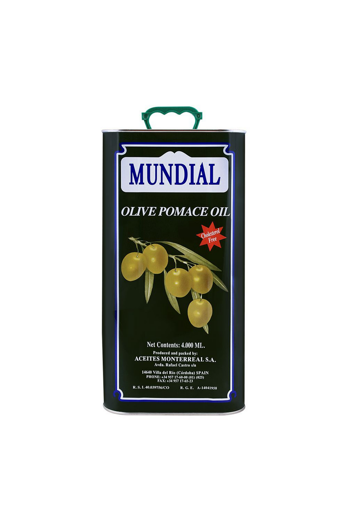 mundial olive oil pomace 4l tin