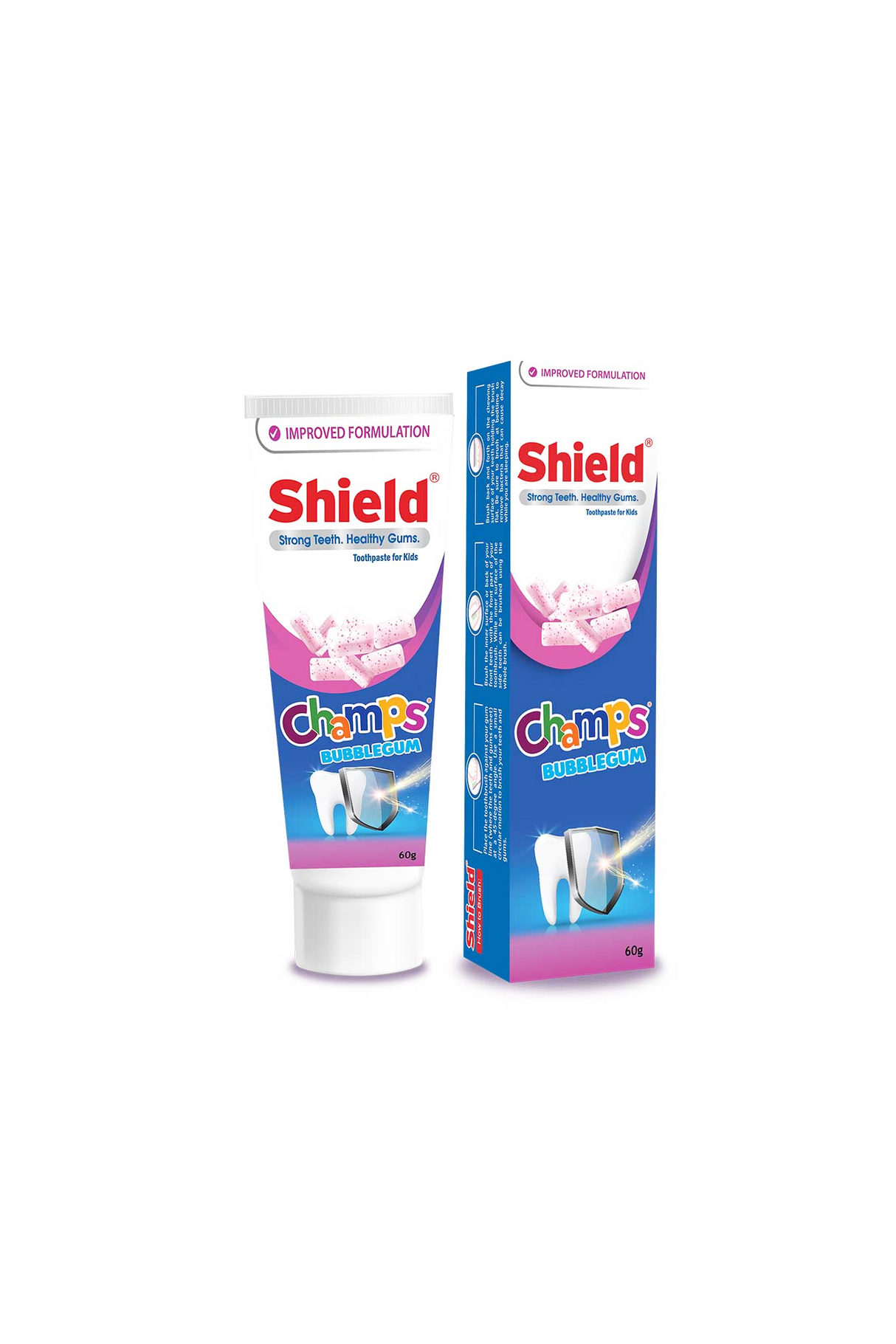 shield tooth paste champs bubblegum 60g