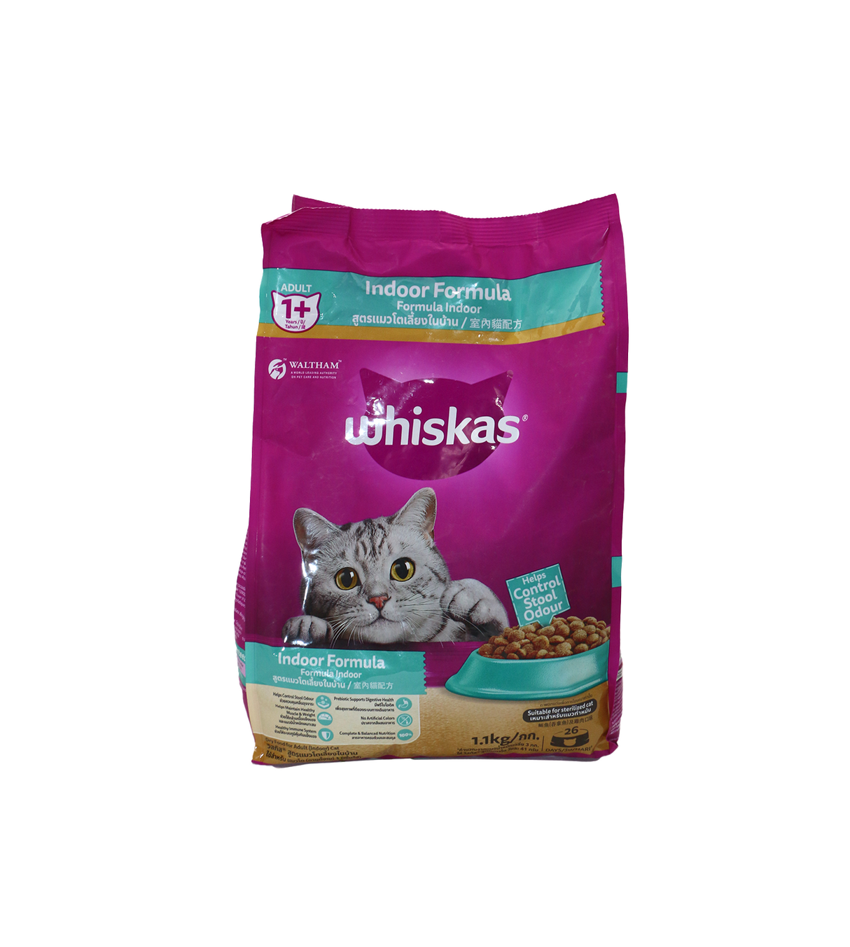 whiskas cat food adult indoor 1.1kg