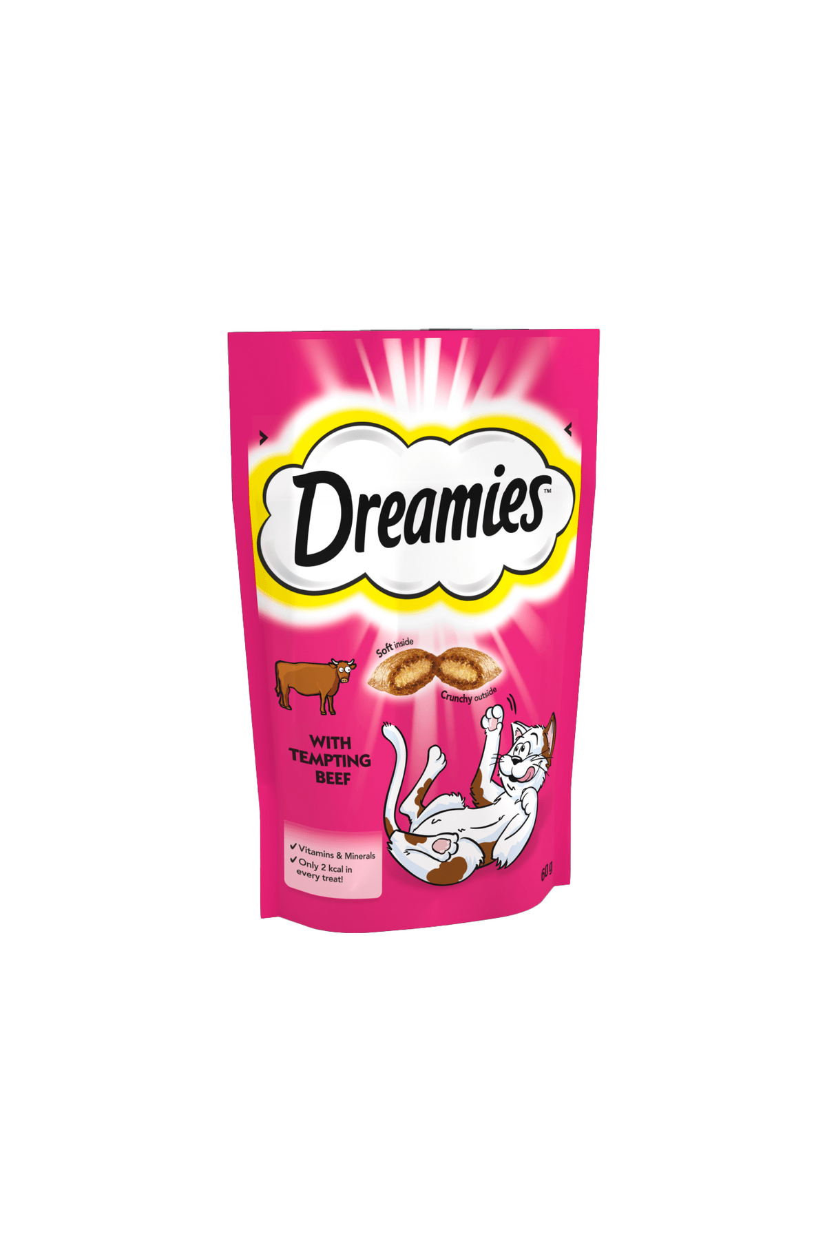 dreamies cat treat biscuit tempting beef 60g