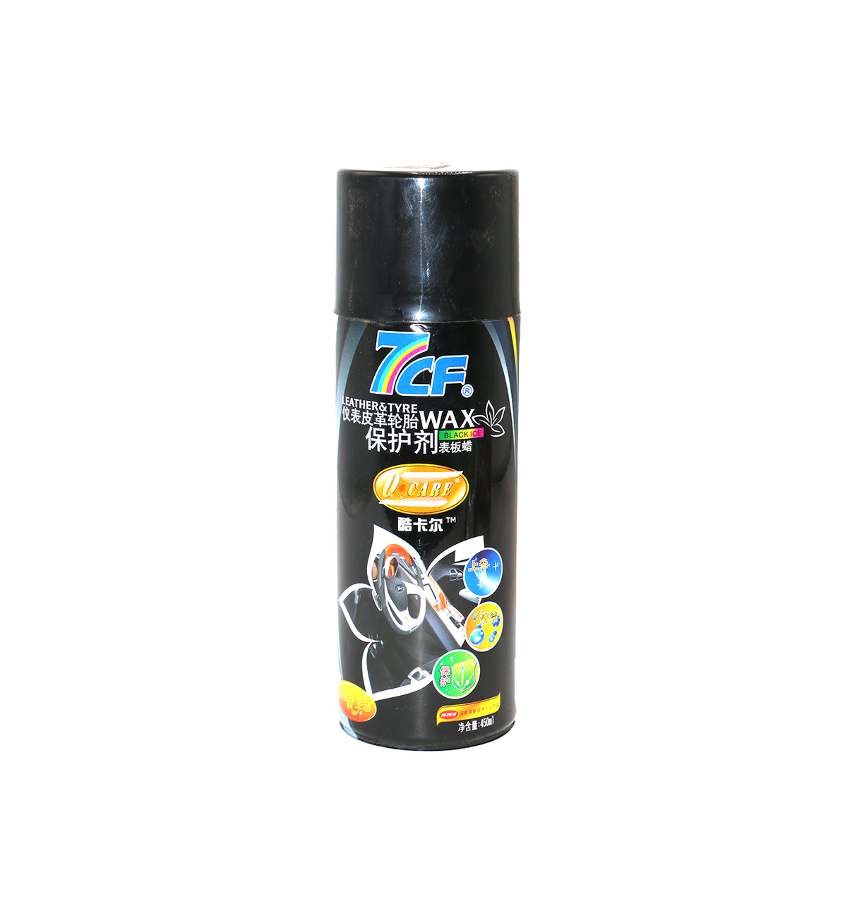 7cf q care leather& tyre wax black ice 450ml