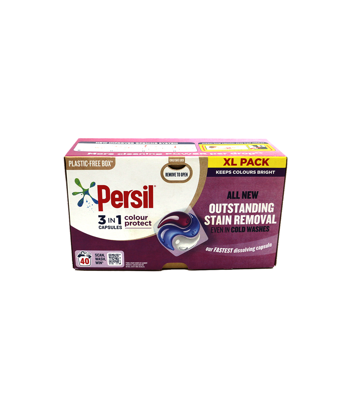 persil washing capsules 3 in 1 colour protect 40 washes 844g