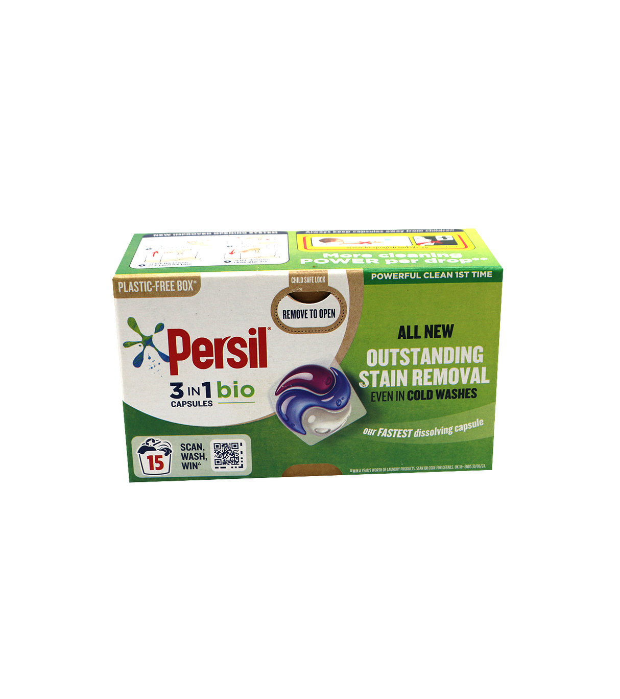 persil washing capsules 3 in 1 bio 15 washes 316.5g