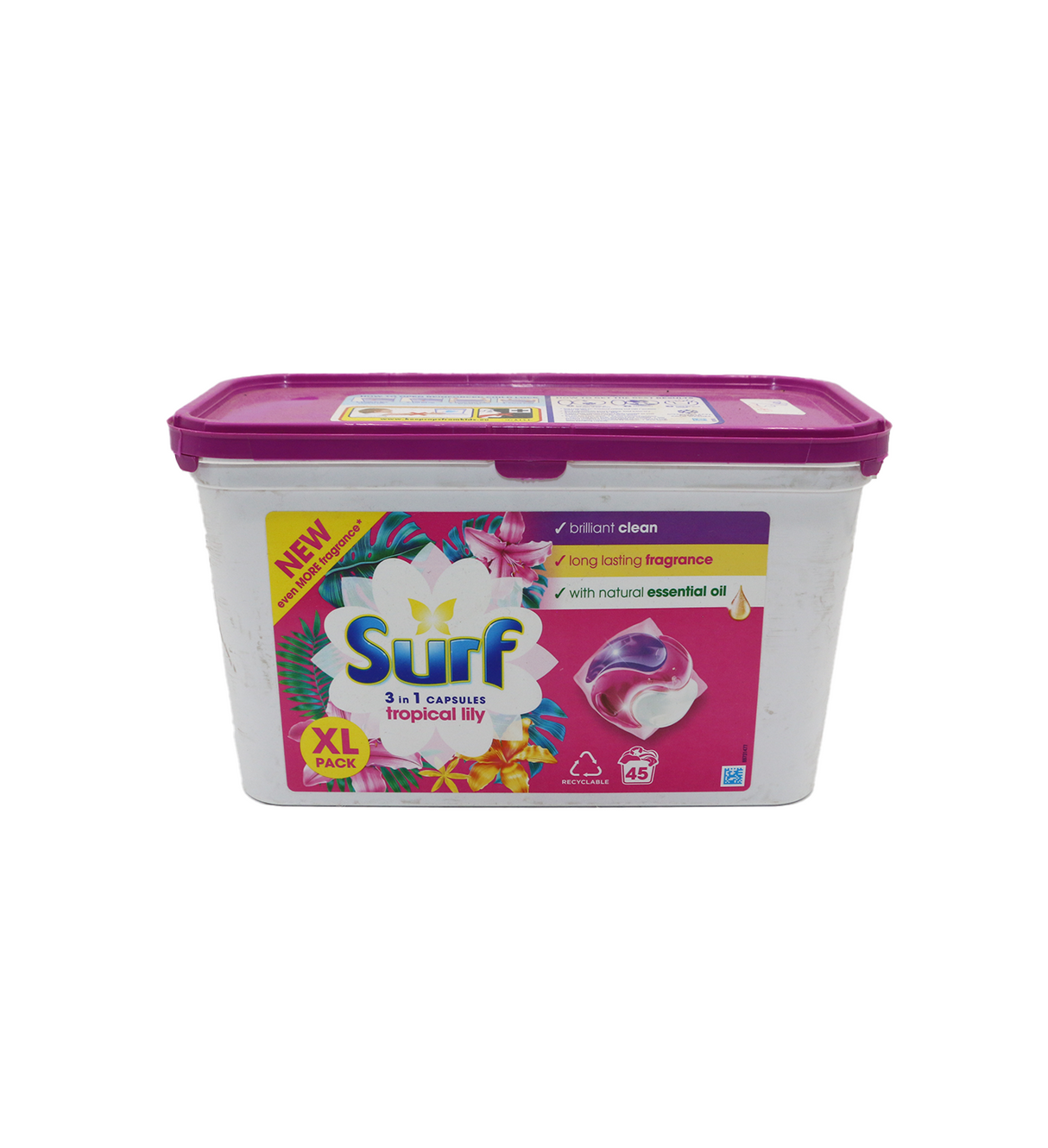 surf washing capsules 3in1 tropical lily 45pc 778.5g