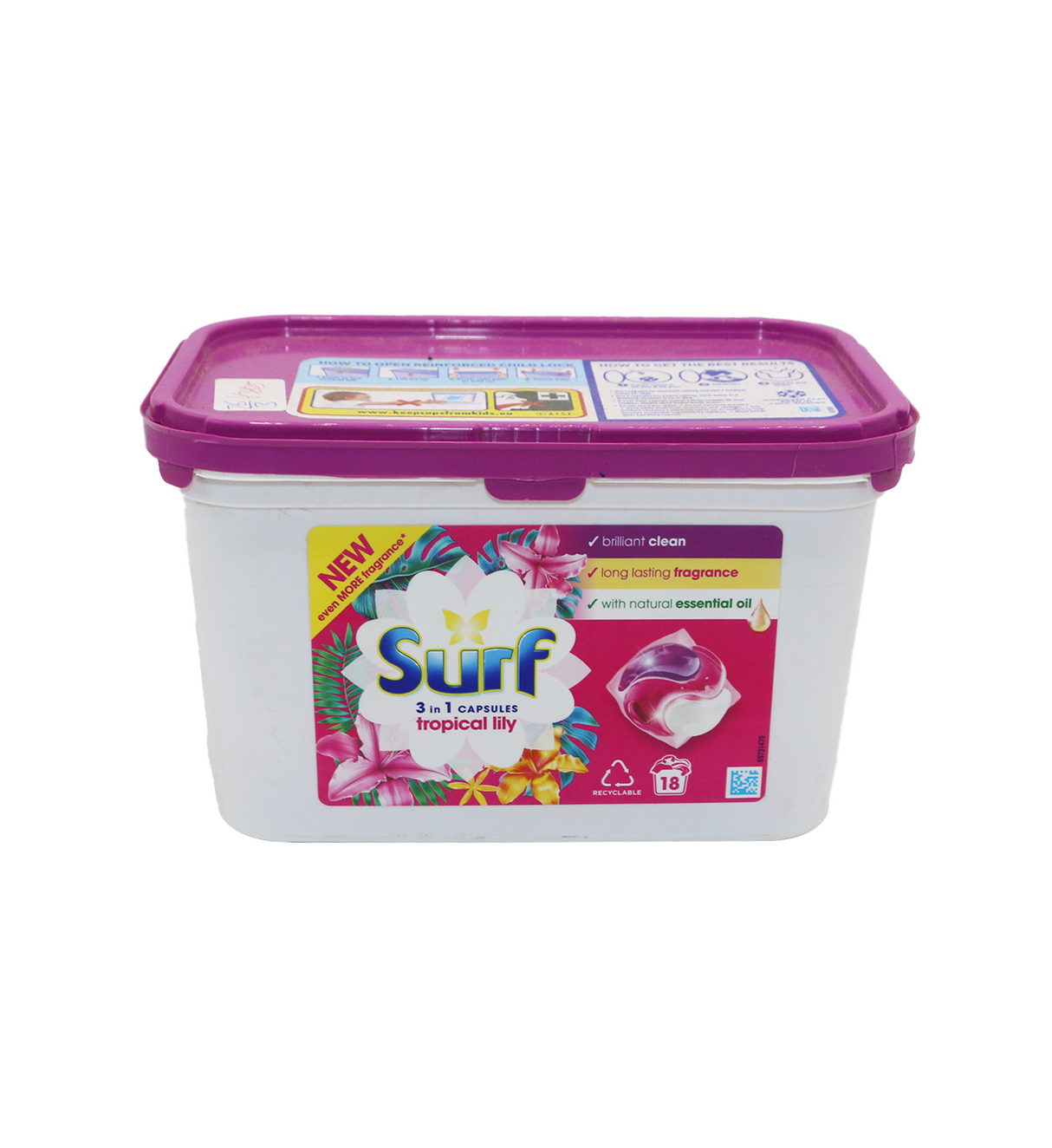 surf washing capsules 3in1 tropical lily 18pc 311.4g