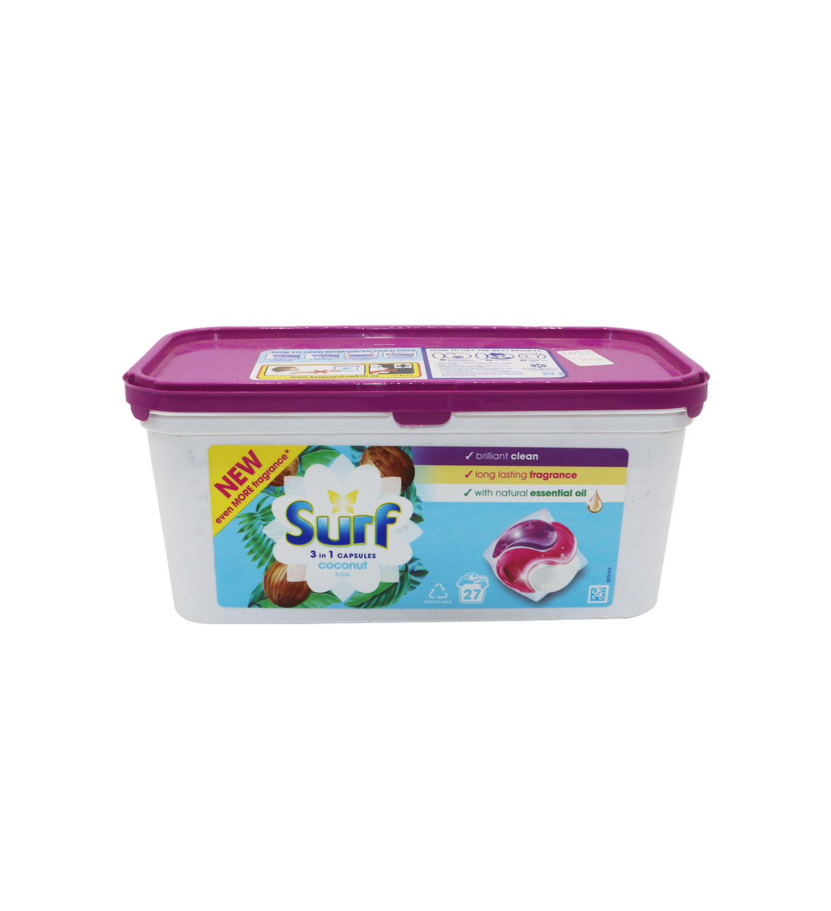 surf washing capsules 3in1 coconut 27pc 467.1g