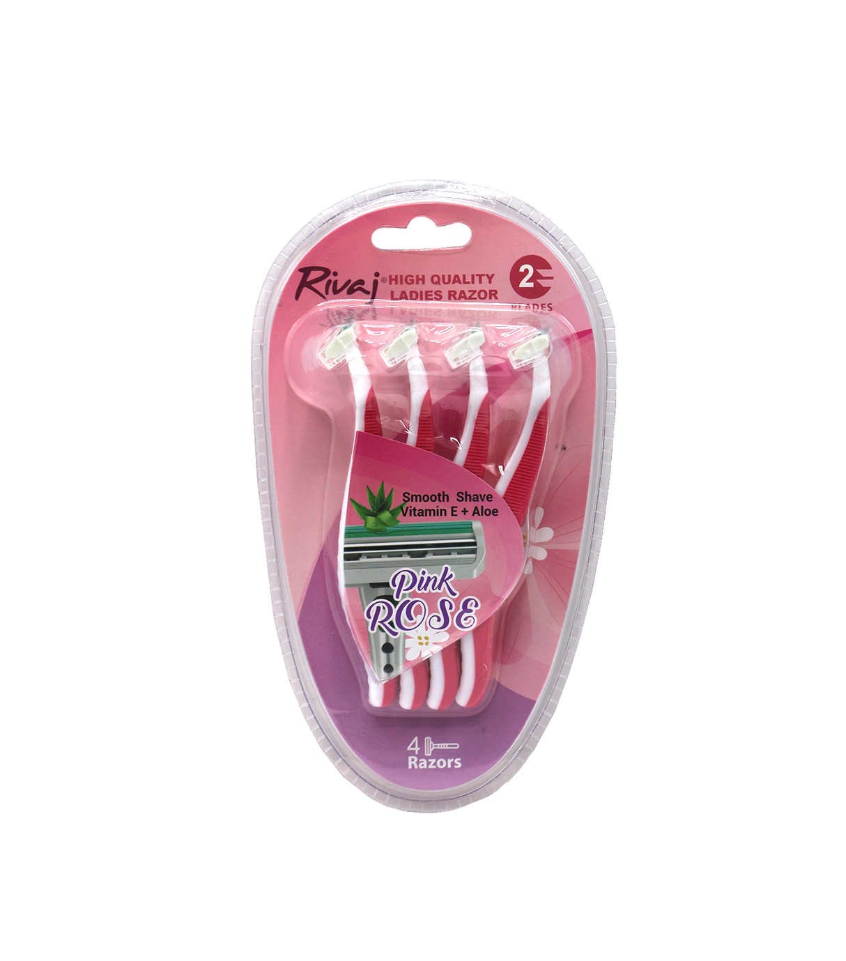 rivaj razor 2blades 4pc pink rose