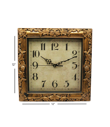 square antique wall clock 12'' china 6545