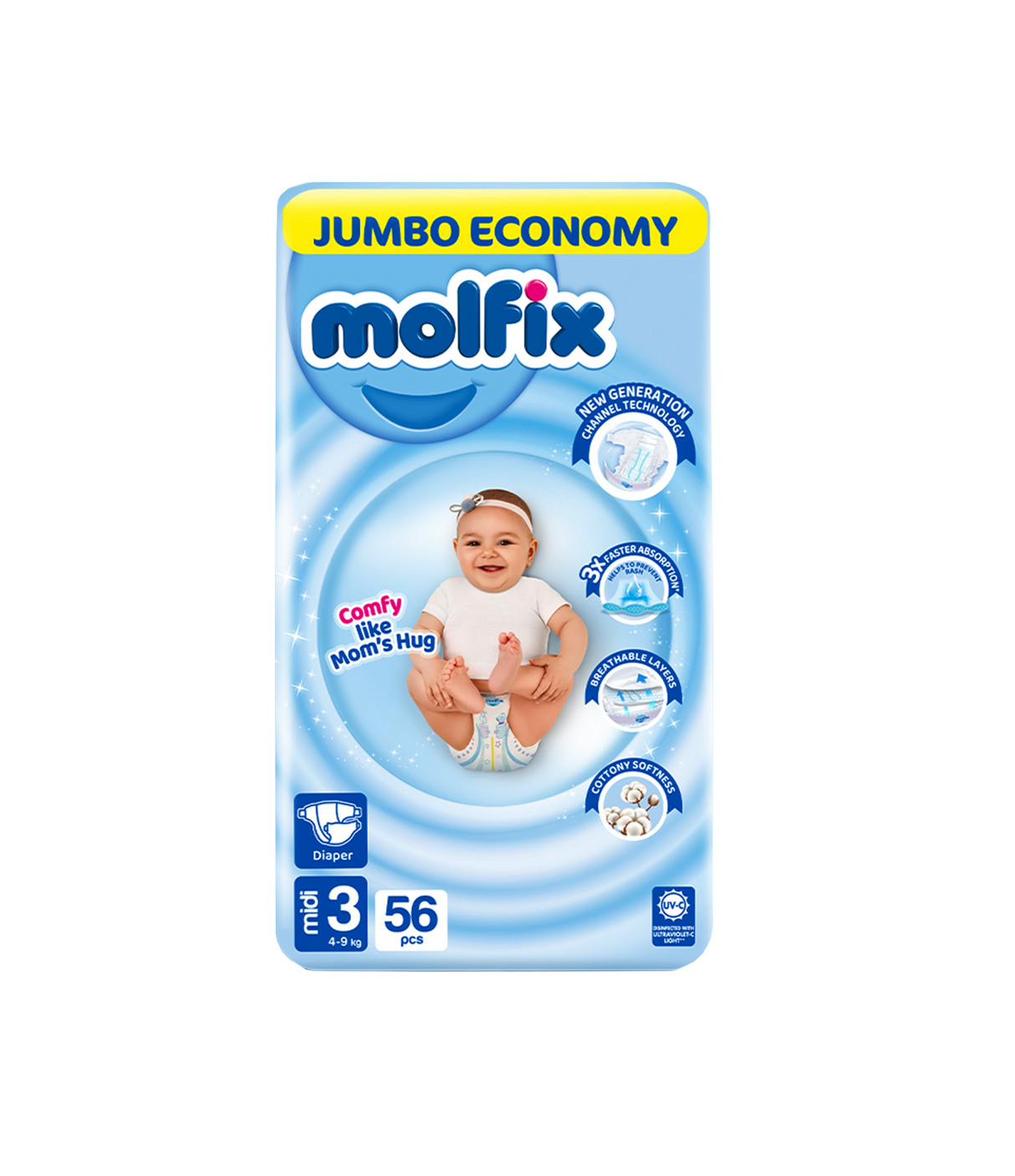 molfix diaper jumbo midi m-3 56pc