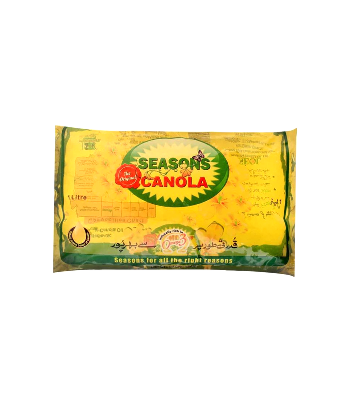 seasons canola oil 1l pouch