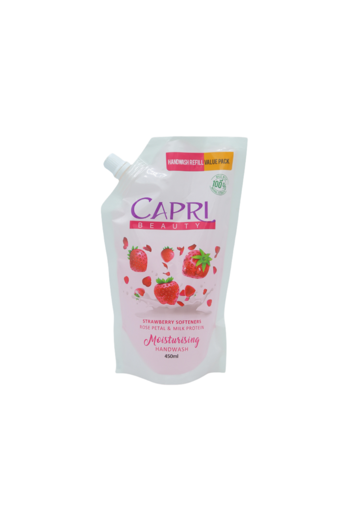 capri hand wash strawberry moisturising 450ml